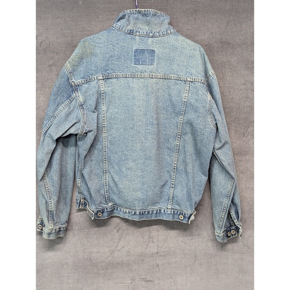 90s Vintage Arizona Classic Blue Wash Big Ring Denim Trucker Jacket Size Medium - Picture 7 of 13